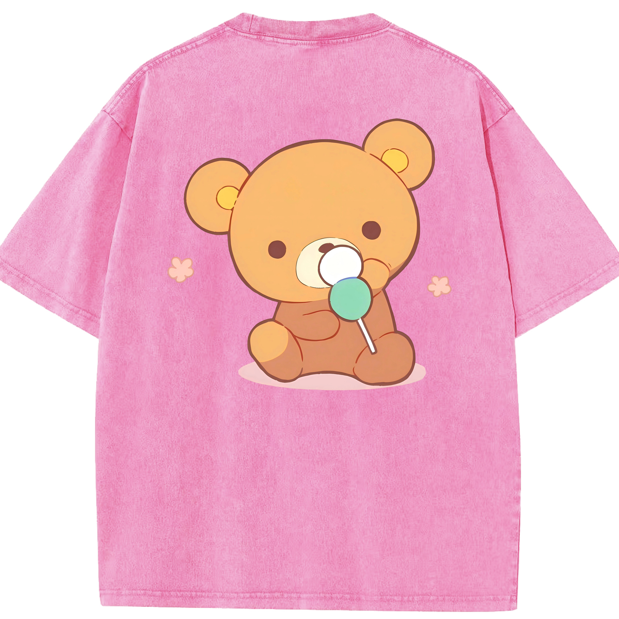 （画像用） リラックマ リラックマ キイロイトリ Rilakkuma Korilakkuma Kiiroitori 綿100% ヴィンテージ風 半袖Tシャツ（背面プリント）